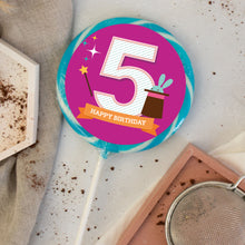 Load image into Gallery viewer, Purple 5th Birthday Lollipop