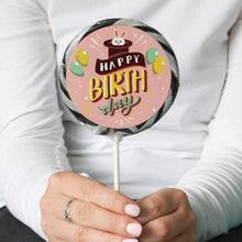 Load image into Gallery viewer, Rabbit In Hat Happy Birthday Lollipop - Suck It & Say