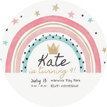 Load image into Gallery viewer, Personalised Rainbow Party Invitation Giant Lollipops