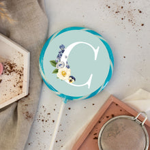 Load image into Gallery viewer, Monogram Initial Teal Lollipop (A to Z)