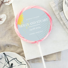 Load image into Gallery viewer, Teal Gold Leaf Wedding Favour Giant Lollipops