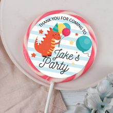 Load image into Gallery viewer, Personalised Dinosaur Thank You Party Giant Lollipops