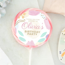 Load image into Gallery viewer, Personalised Watercolour Thank You Party Giant Lollipops