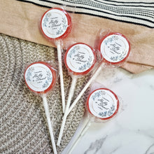 Load image into Gallery viewer, Watercolour Green Leaves Wedding Favour Lollipops