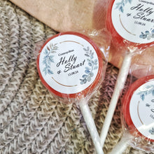 Load image into Gallery viewer, Watercolour Green Leaves Wedding Favour Lollipops