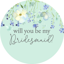 Load image into Gallery viewer, Will You Be My Bridesmaid Blue Floral Lollipop