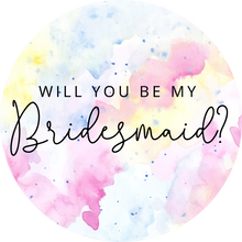 Load image into Gallery viewer, Will You Be My Bridesmaid Watercolour Pastel Lollipop