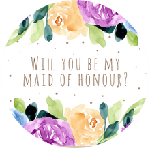 Load image into Gallery viewer, Will You Be My Maid of Honour Pastel Floral Lollipop