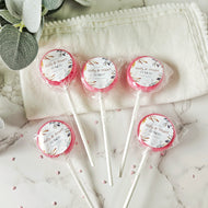 Muted Watercolour Wedding Favour Lollipops