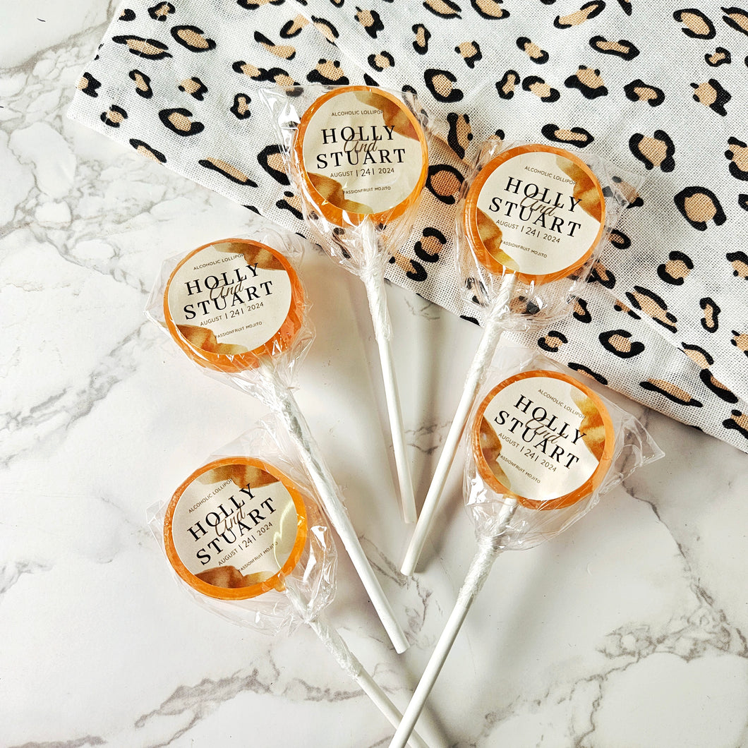 Burnt Orange Wedding Favour Lollipops