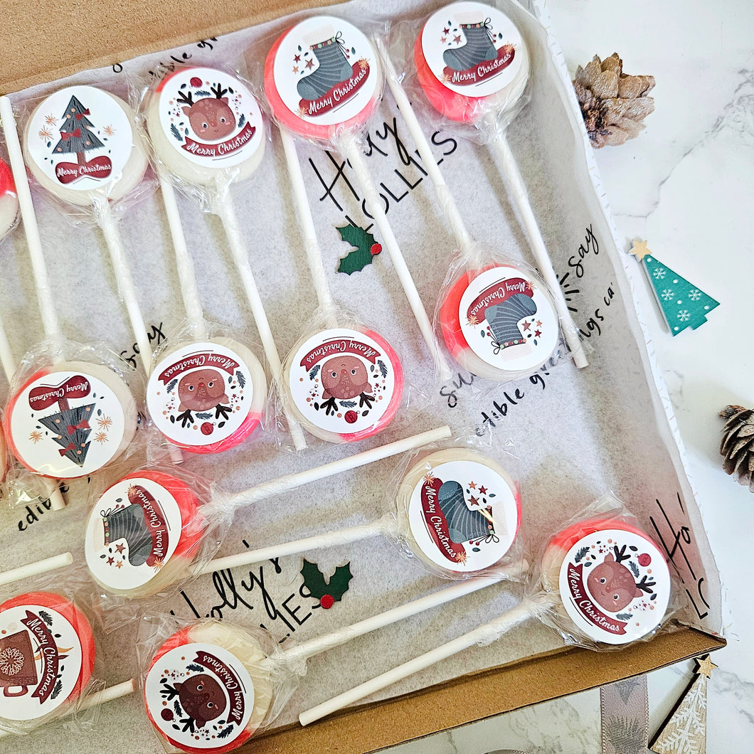 20 Pack Christmas Cherry Amaretto Lollipops