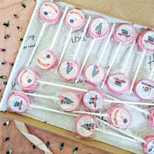 Load image into Gallery viewer, 20 Pack Christmas Raspberry Prosecco Lollipops
