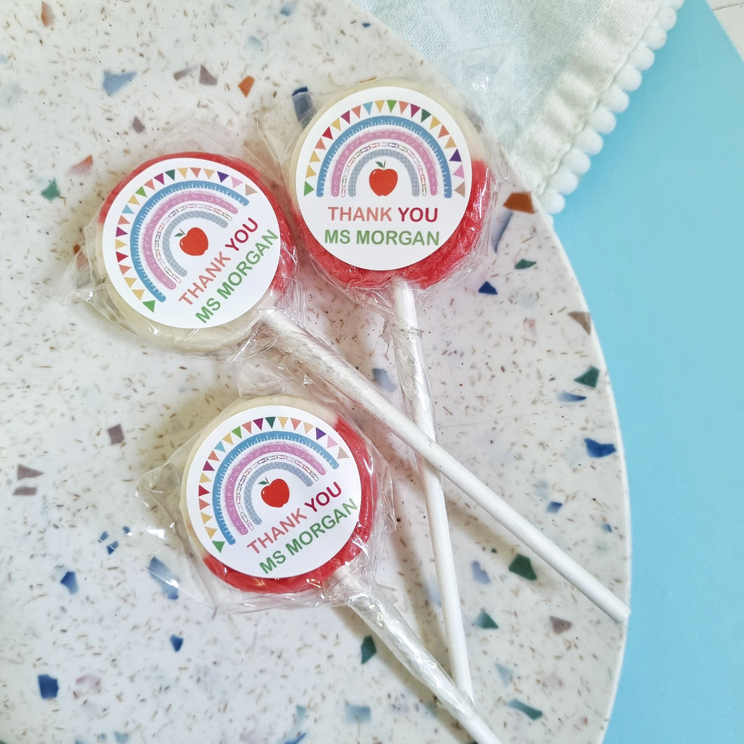 Personalised Thank You Rainbow Lollipop Sets