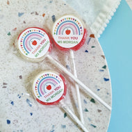 Personalised Thank You Rainbow Lollipop Sets