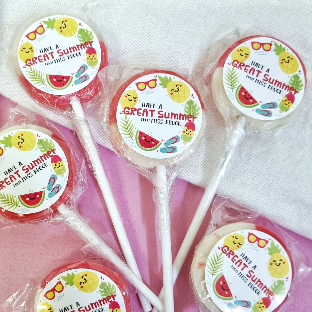 Personalised Have a Great Summer Lollipop Sets