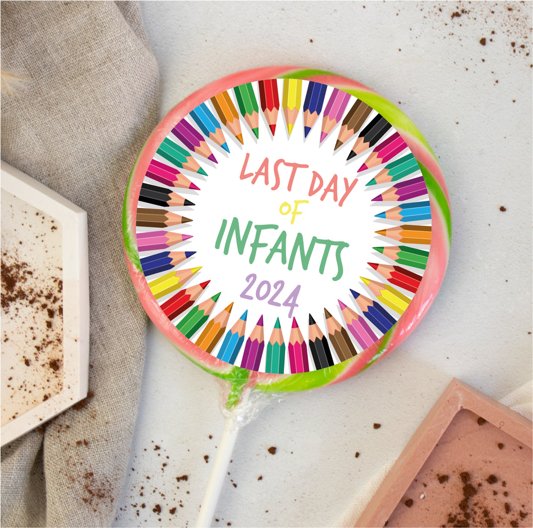 Colourful Pencils Last Day Of Infants Giant Lollipop