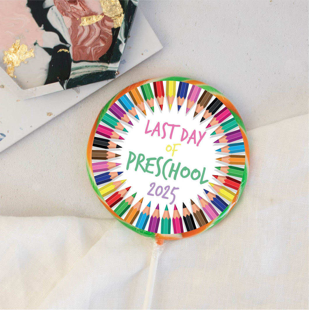 Colourful Pencils Last Day Of Preschool Giant Lollipop