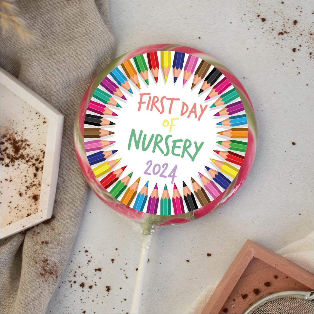 Colourful Pencils First Day Of Nursery Lollipop