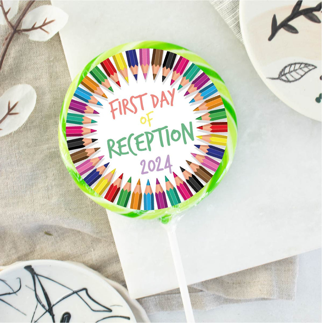 Colourful Pencils First Day Of Reception Lollipop