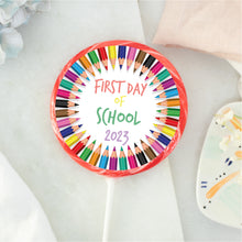 Load image into Gallery viewer, Colourful Pencils First Day Of School Lollipop
