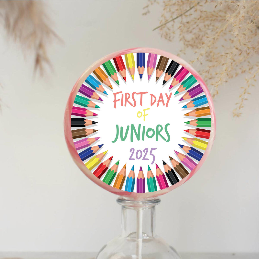 Colourful Pencils First Day Of Juniors Lollipop