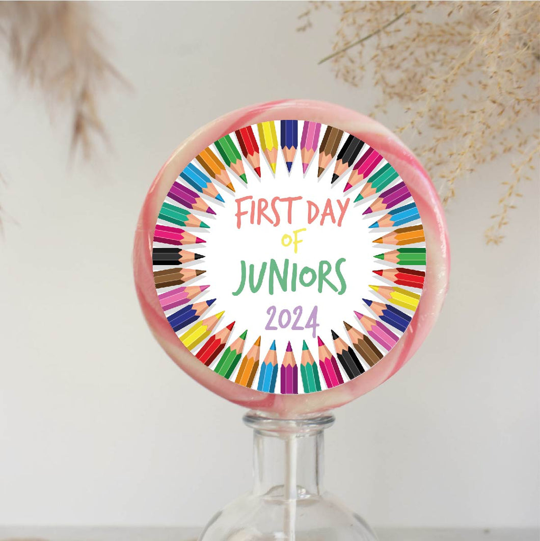 Colourful Pencils First Day Of Juniors Lollipop