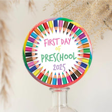 Load image into Gallery viewer, Colourful Pencils First Day Of Pre-School Lollipop
