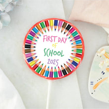 Load image into Gallery viewer, Colourful Pencils First Day Of School Lollipop
