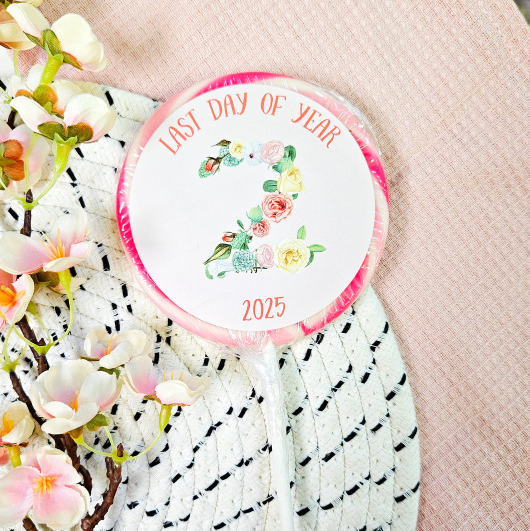 Last Day of Year Floral Giant Lollipop (Years 1-13)