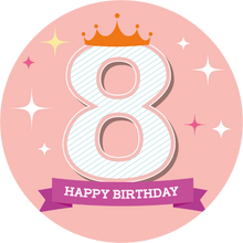 Load image into Gallery viewer, Light Pink 8th Birthday Lollipop
