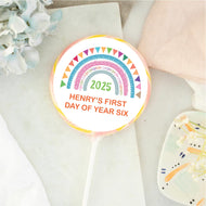 Personalised Rainbow First Day of Year Giant Lollipop