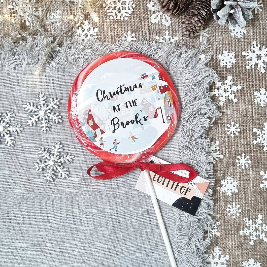 Personalised Christmas at the Blue Houses Lollipop