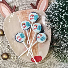 Load image into Gallery viewer, Personalised &#39;Merry Christmas From&#39; Penguin Small Lollipops

