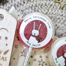 Load image into Gallery viewer, Personalised &#39;Merry Christmas From Teacher&#39; Rabbit Small Lollipops
