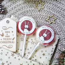 Load image into Gallery viewer, Personalised &#39;Merry Christmas From Teacher&#39; Rabbit Small Lollipops
