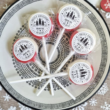 Load image into Gallery viewer, Personalised &#39;Merry Christmas From The&#39; Black and White Small Lollipops
