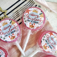 Load image into Gallery viewer, Personalised &#39;Merry Christmas From The&#39; Pink Bauble Small Lollipops
