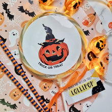 Load image into Gallery viewer, Trick or Treat Vintage Pumpkin Halloween Lollipop

