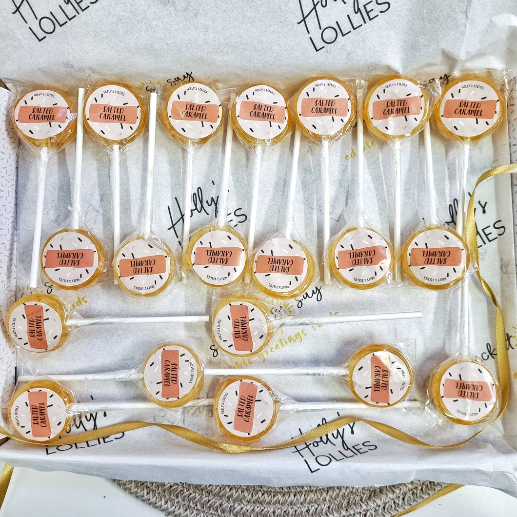 20 Pack Salted Caramel Small Lollipops