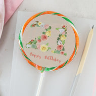 Twenty One 21 Bright Floral Numbers Birthday Lollipop - Suck It & Say