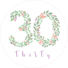 Load image into Gallery viewer, Thirty 30 Floral Numbers Birthday Lollipop - Suck It &amp; Say
