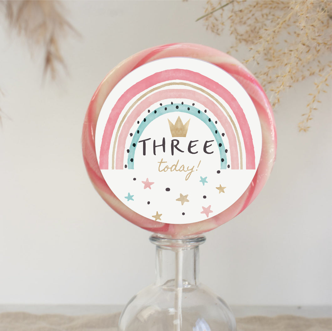 Three Today Rainbow Lollipop