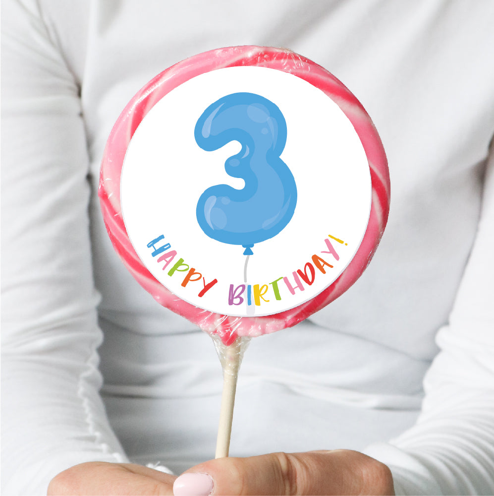 3rd Birthday Balloon Lollipop