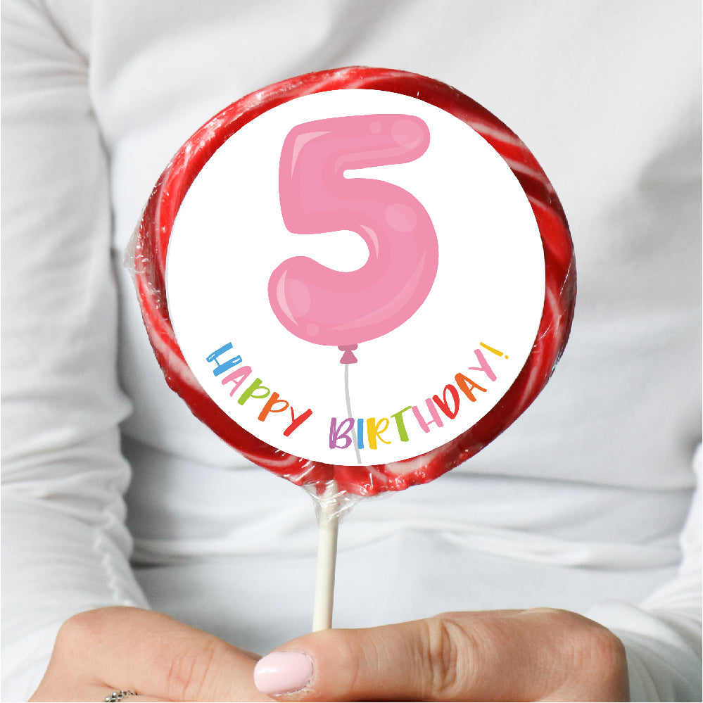 5th Birthday Balloon Lollipop