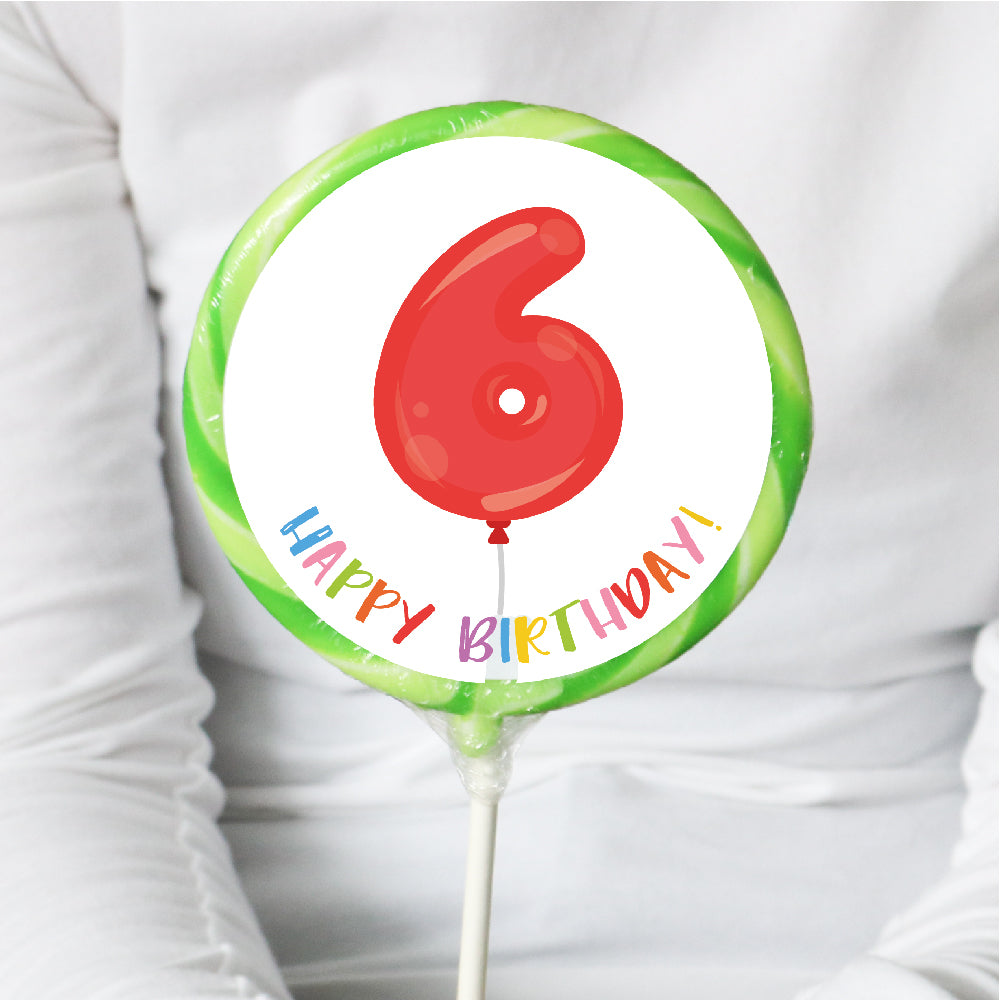 6th Birthday Balloon Lollipop