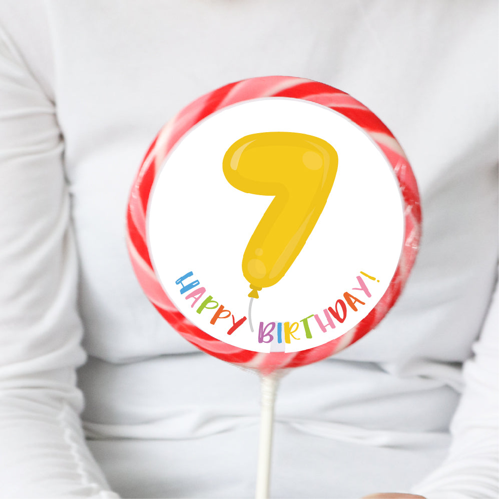 7th Birthday Balloon Lollipop