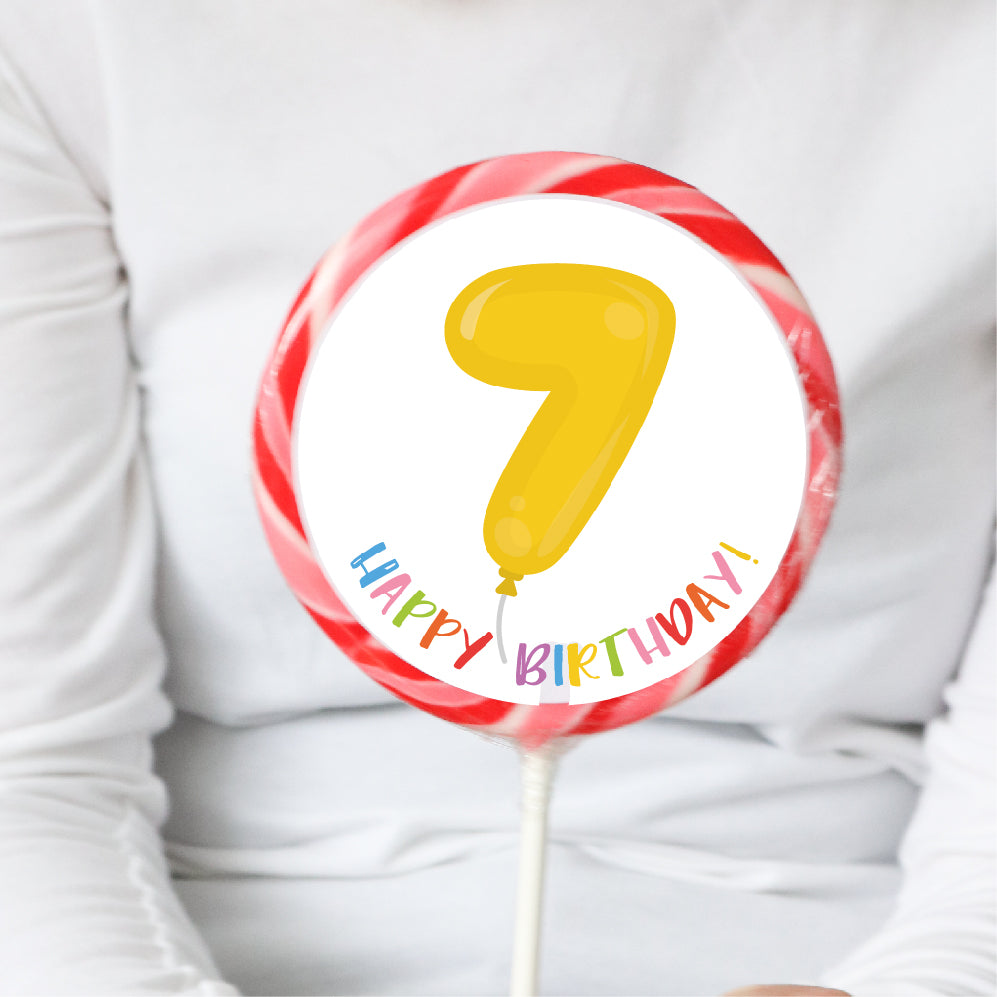 7th Birthday Balloon Lollipop