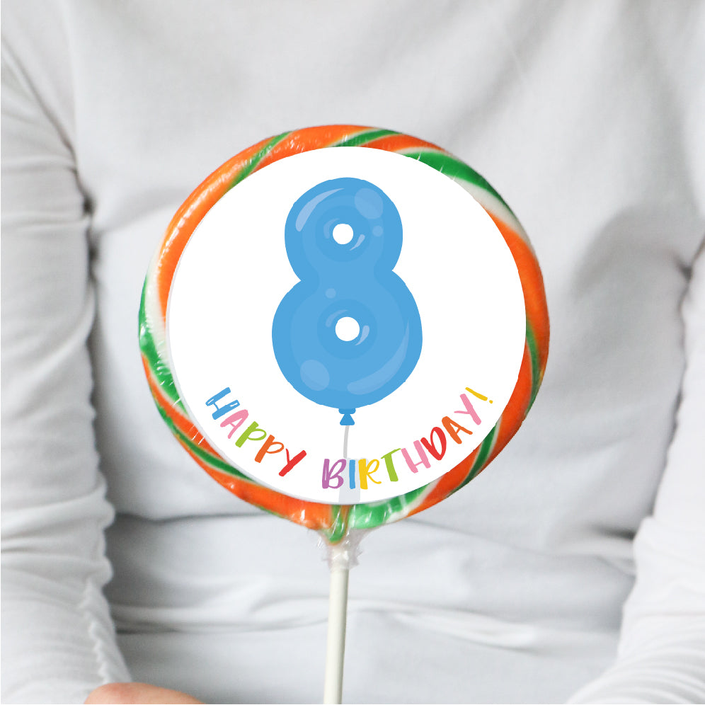 8th Birthday Balloon Lollipop