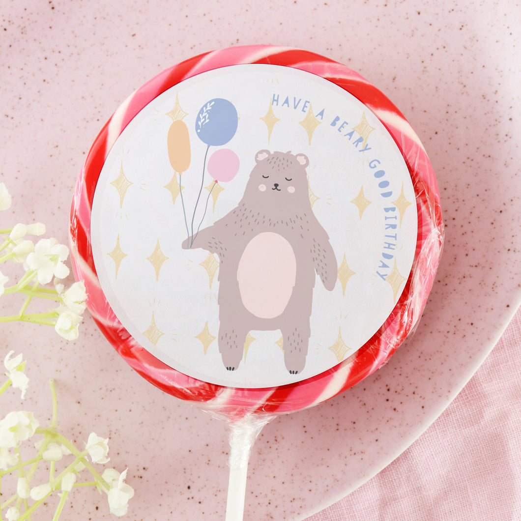 Have a Beary Good Birthday Lollipop - Suck It & Say