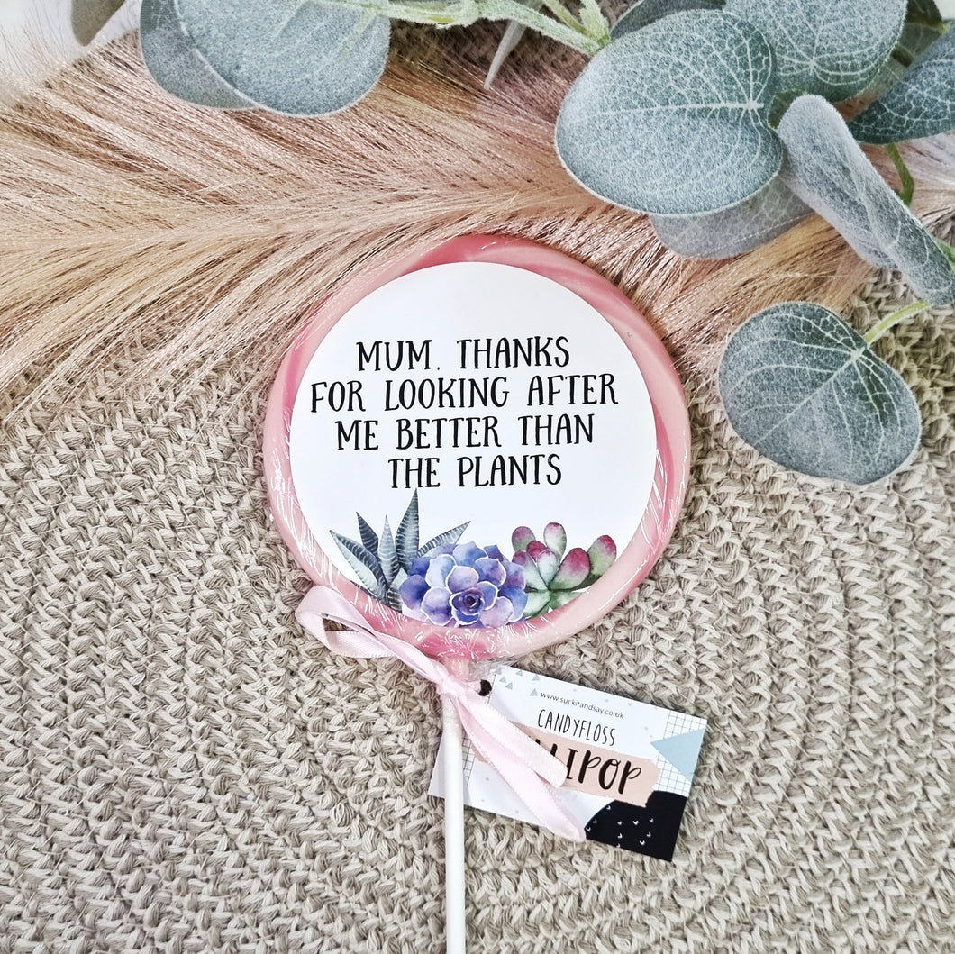 Thanks For Looking After Me Mother's Day Lollipop - Suck It & Say